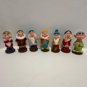 VTG 90s Disney Snow White And The Seven Dwarfs Soft PVC Figure Set 5.5 Inch